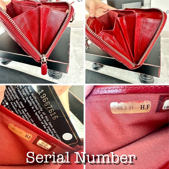 CHANEL Red Leather Zip Around Wallet Zippy wallet with chain - Picture 5 of 16